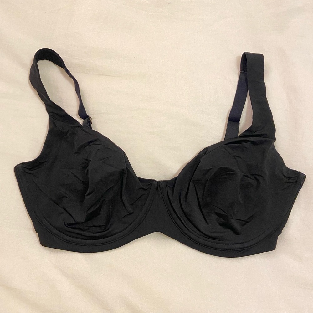 Cuup “The Scoop” microfiber unlined underwire bra, black 36E